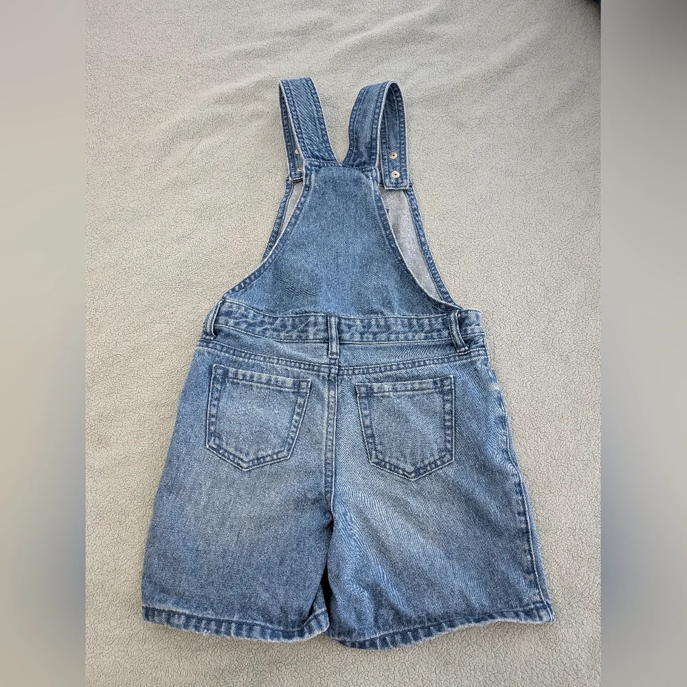 Denim The Children's Place Size 6 Kids Overalls Shorts Distressed Details EUC